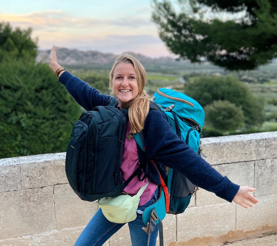 a globetrotter with a backpack